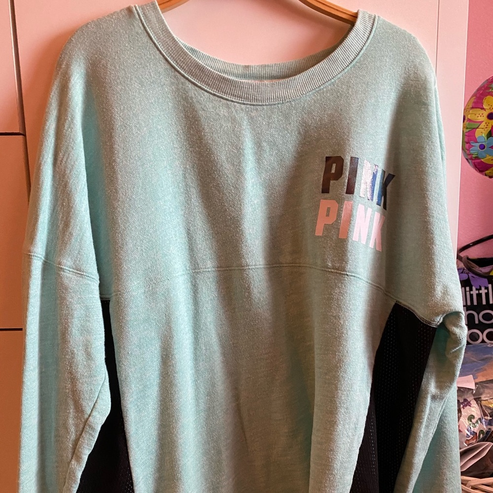 Oversized VS PINK logo Long Sleeve Shirt